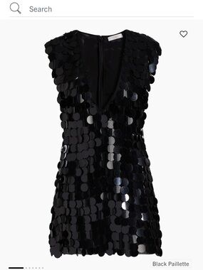 Ramy Brook Black Paillette V-Neck Mini Dress